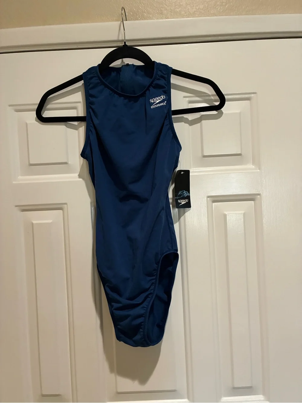 Speedo Endurance Girls' Solid Navy One-Piece Swimsuit